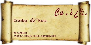 Cseke Ákos névjegykártya